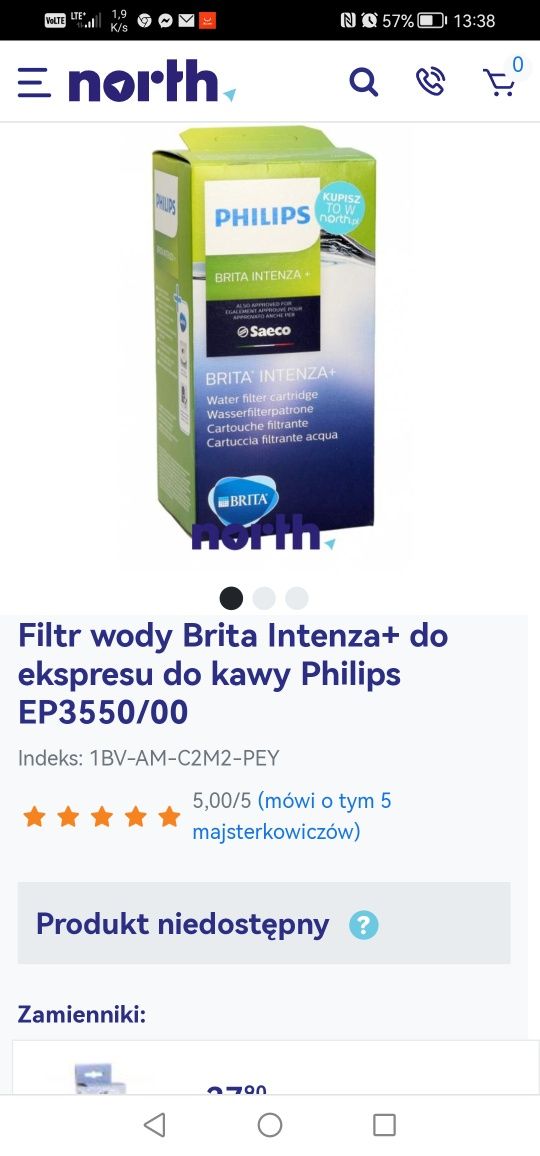 Filtr wody brita intenza EP3550/00