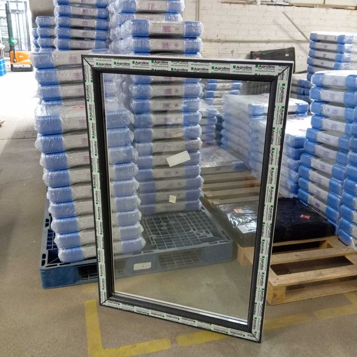 Witryna 80 X 120 FIX antracyt grafit okno PCV nieotwierane od ręki