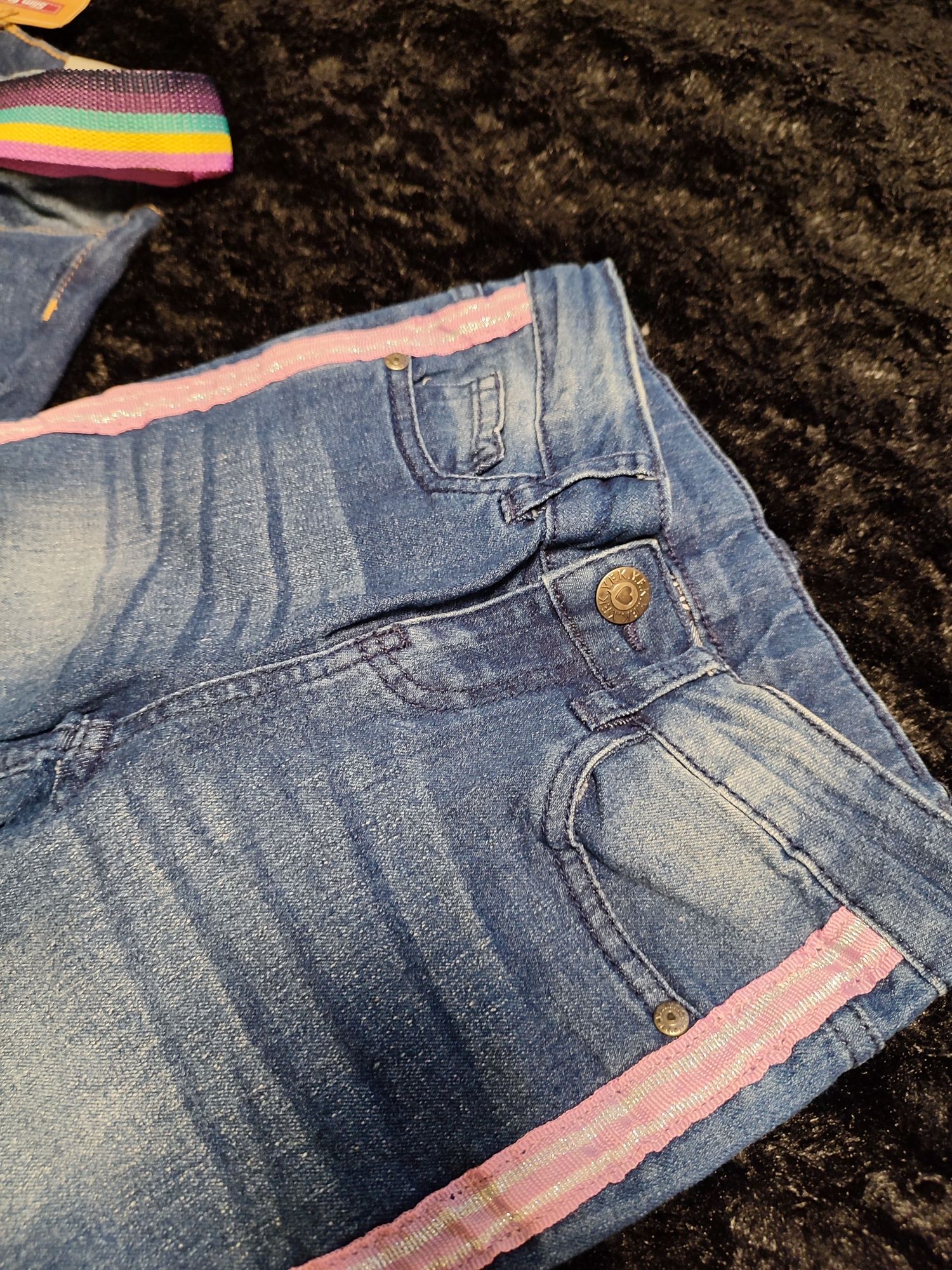 16. Śliczne spodnie jeans 2szt NOWE r.134