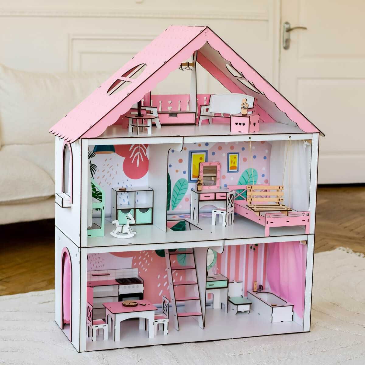 Ляльковий будинок + подарунок меблі Кукольный домик куклы Барби Лол