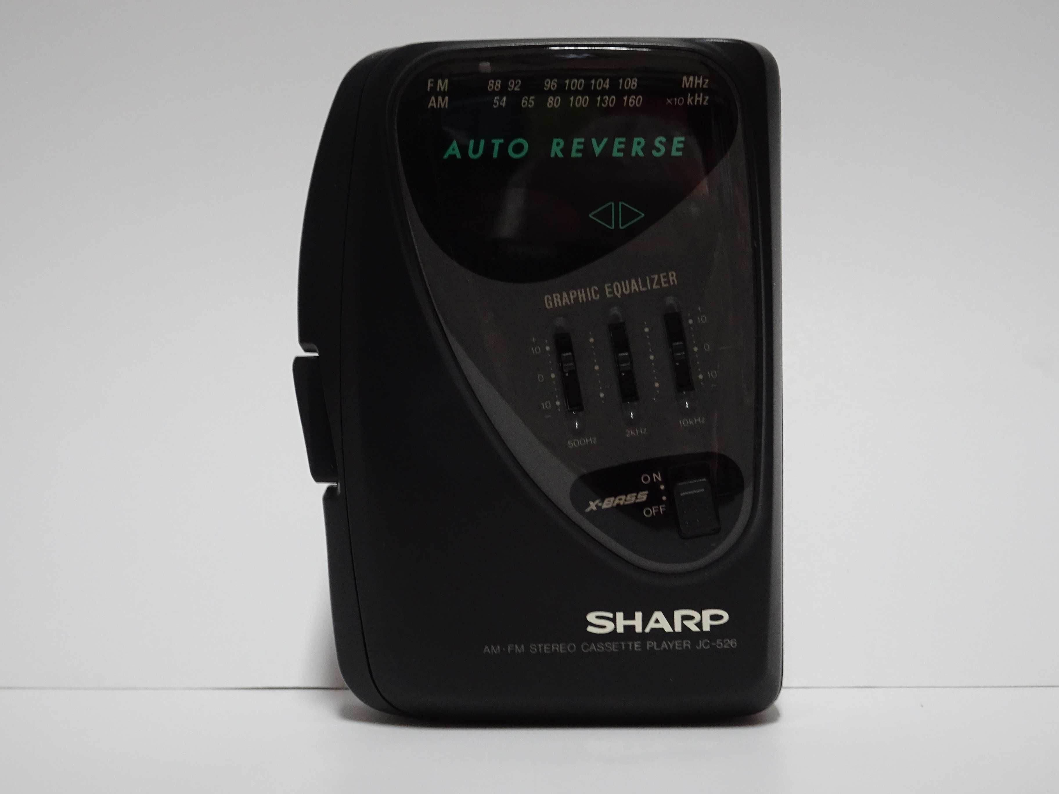 NOWY Walkman SHARP JC-526X(BK) RADIO/AR/EQ Odtwarzacz Kasetowy - 1998r