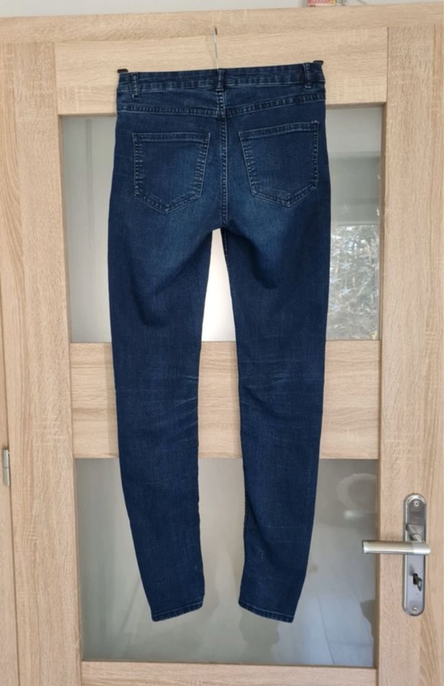 Damskie jeansy skinny H&M, niebieskie XS/34