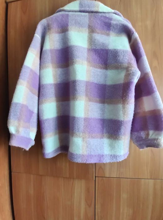 Fioletowa damska kurtka koszulowa w kratę, ciepła, Timiami