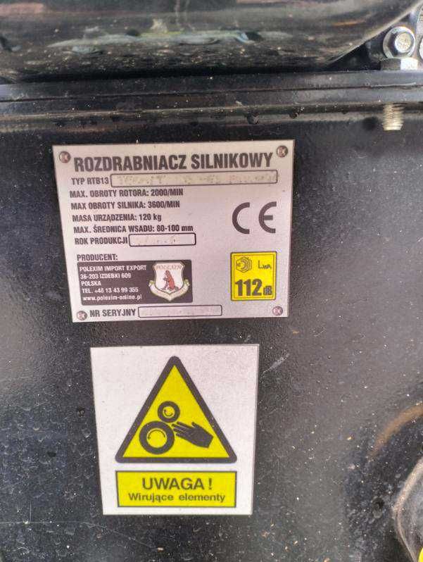 Rębak/rozdrabniacz do gałęzi