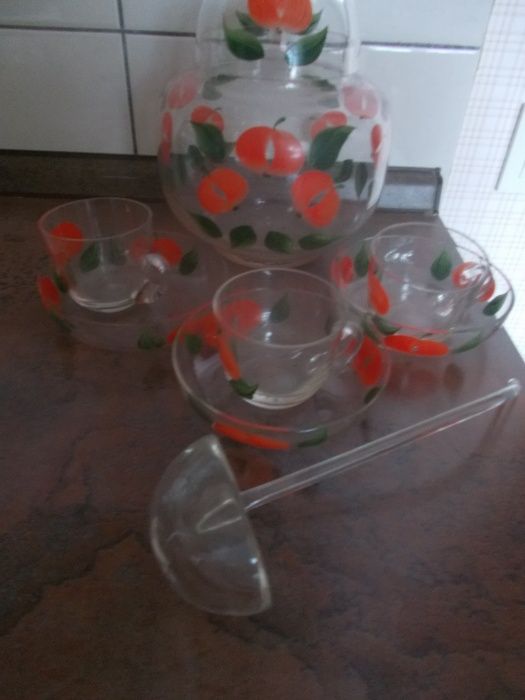 Набор крюшонница с чашками (стекло) СССР