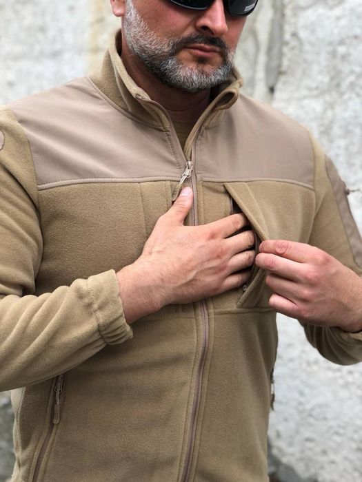 Тактична флісова кофта на застібці Single Sword Койот