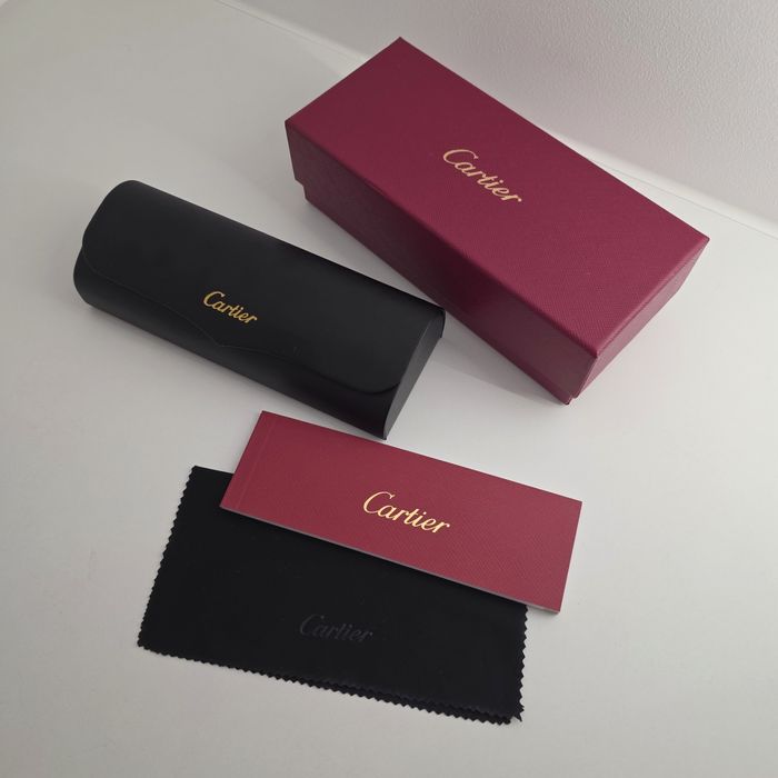 Okulary przeciwsłoneczne Cartier model CT0439S złote brązowe