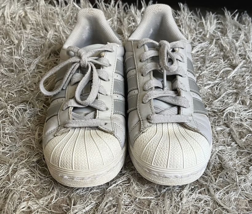 Szare sneakersy damskie Adidas Superstar  37 38