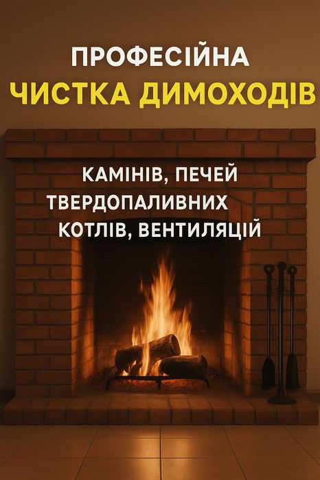 Чистка димоходів, камінів, печей, вентиляцій
