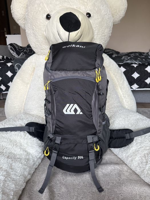 Nowy czarny plecak trekkingowy turystyczny górski 50L damski męski