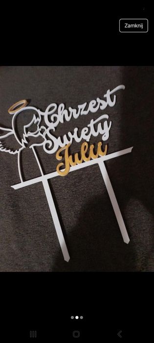 Topper na tort Chrzest święty Julii