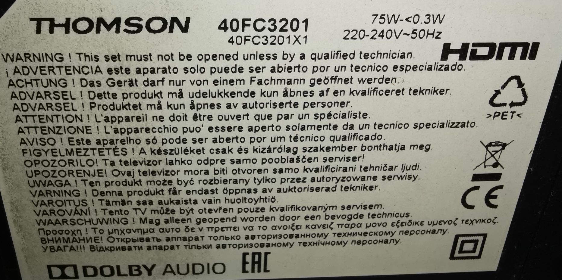 Telewizor THOMSON 40FC3201 40" LED Full HD okazja wysylka