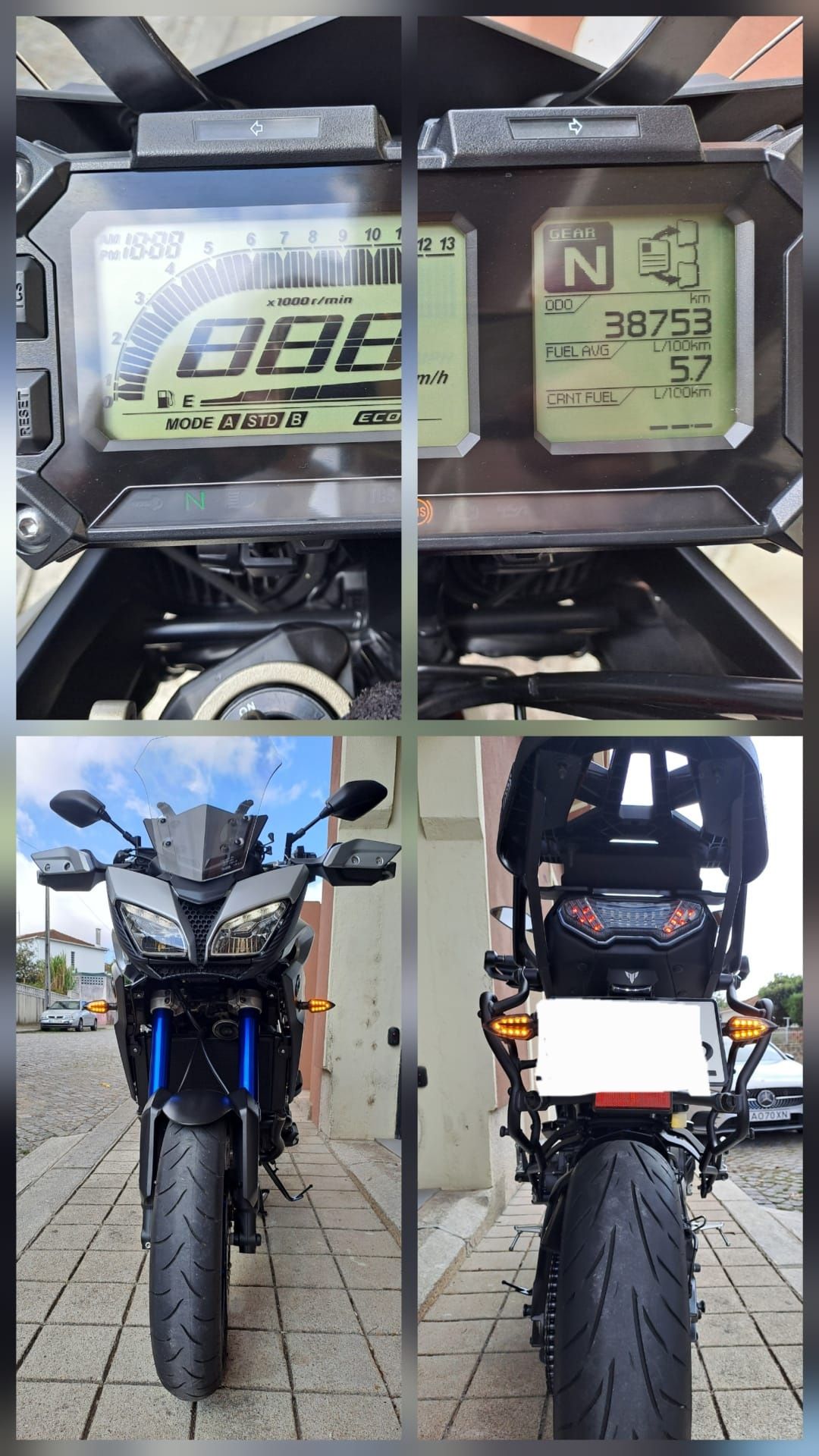 Yamaha MT-09, Tracer 900, 3 malas, vários extras