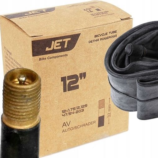 JET dętka 12.1/2x2.1/4 AV zawór prosty samochodowy 60-230 wózka rower