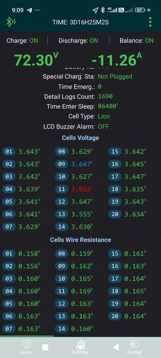 Електро батарея літій 72в 64а