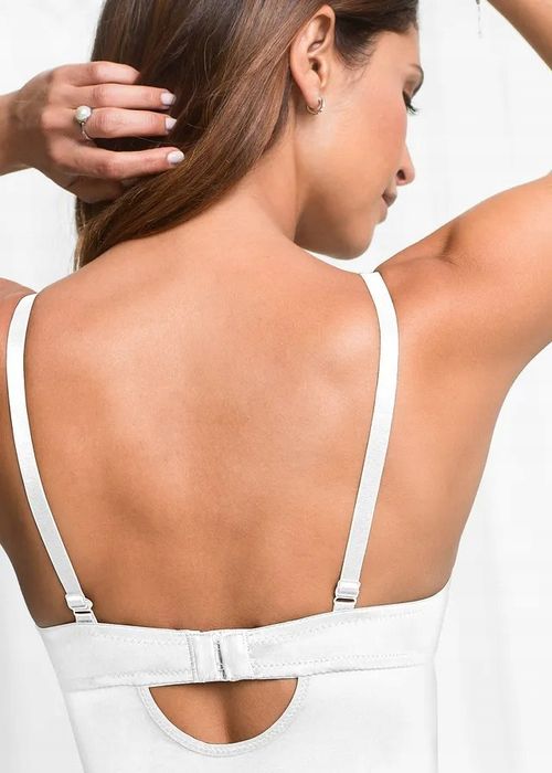 B.P.C. body na fiszbinie białe połyskujące średni stopień modelowania