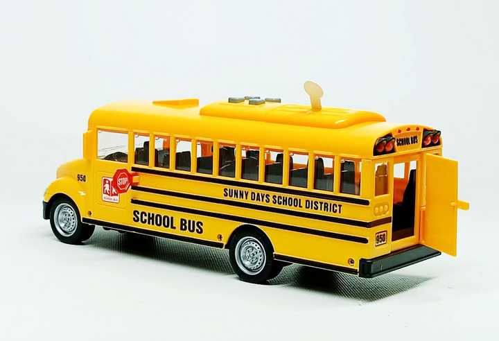 Іграшковий шкільний автобус з дверима, що відчиняються,  рухомі деталі