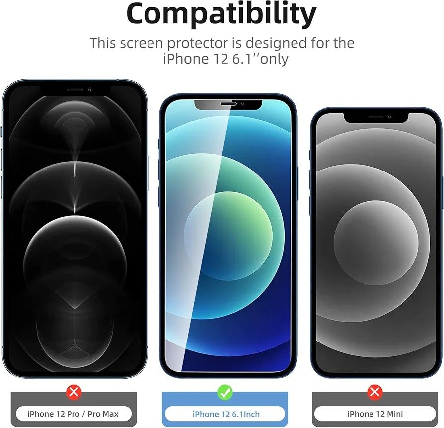 Szkło hartowane na wyświetlacz i aparat do iPhone 12 New'c 2*2szt B981