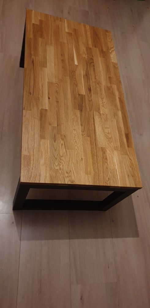 Stolik kawowy 60x120 loft dębowy stal + (dąb industrialny)