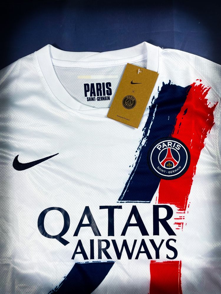 Ousmane Dembele Biała T-shirt «Nike» PSG Sportowa Koszulka UCL / S