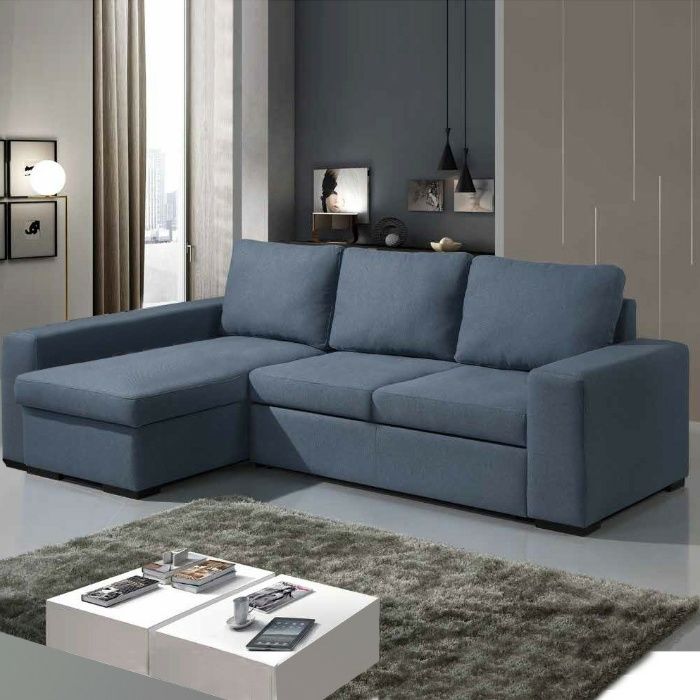 SOFA CAMA c/ Chaiselong - NOVO - FABRICA - Varias cores - sofá