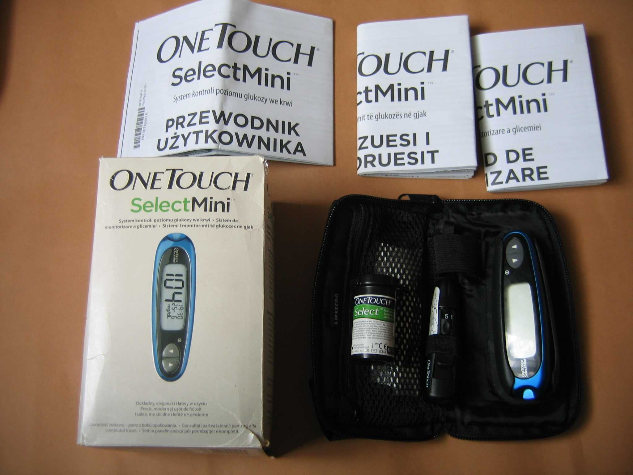 Glukometr ONETOUCH Select mini - komplet w pokrowcu - stan idealny