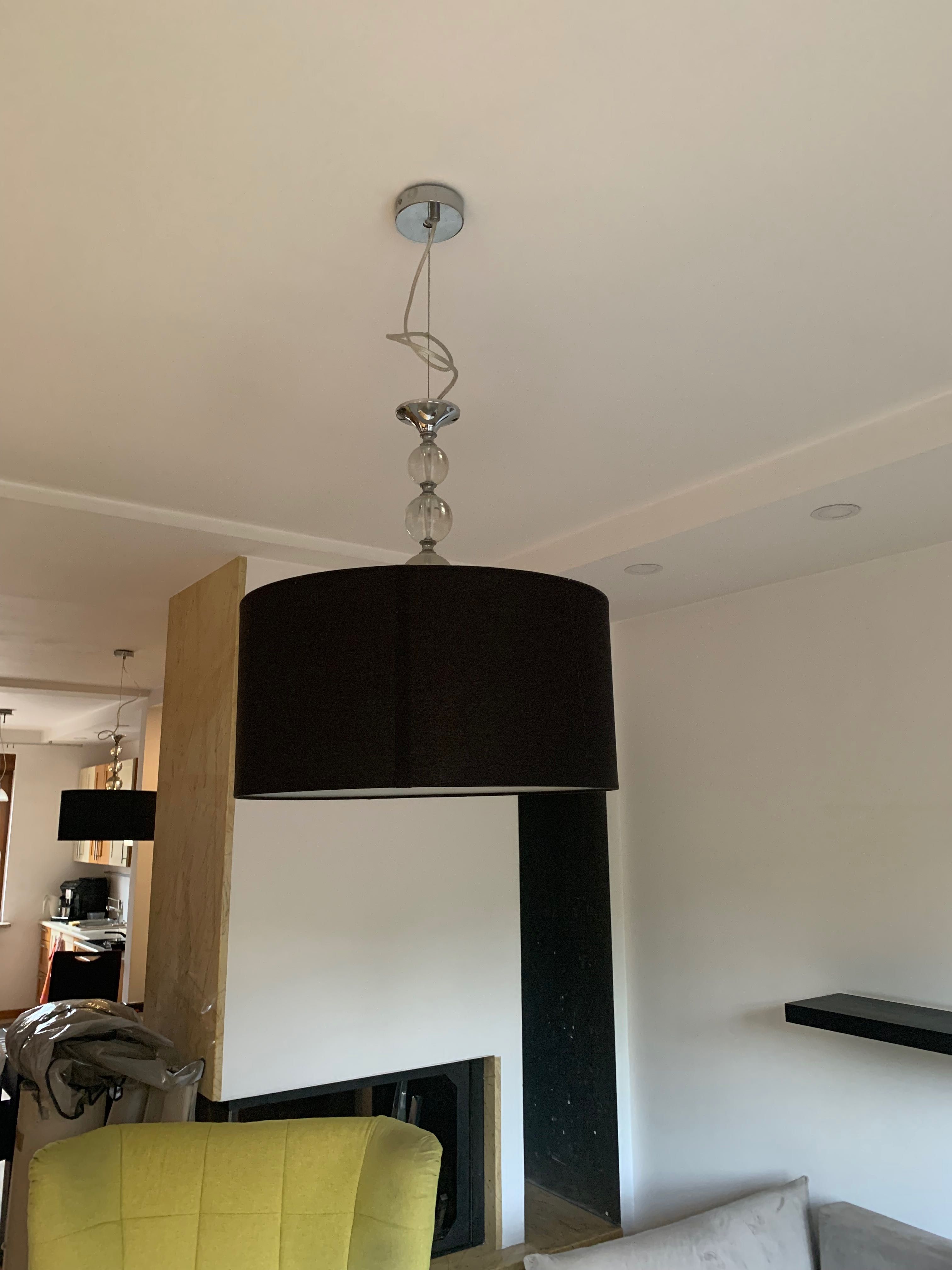 Lampy glamour nowoczesne czarne srebrne