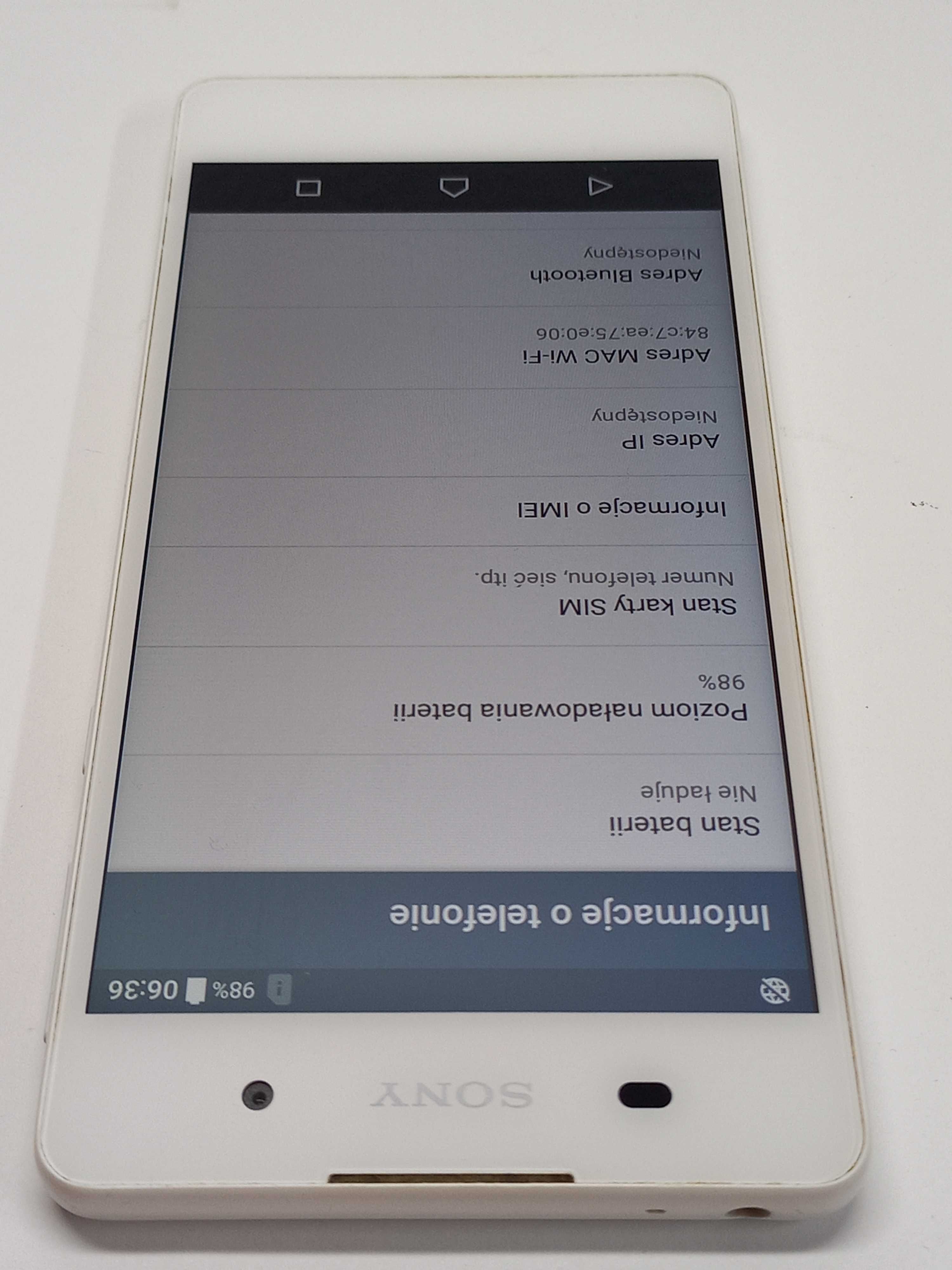 Smartfon Sony XPERIA E5 4G (LTE) biały F3311