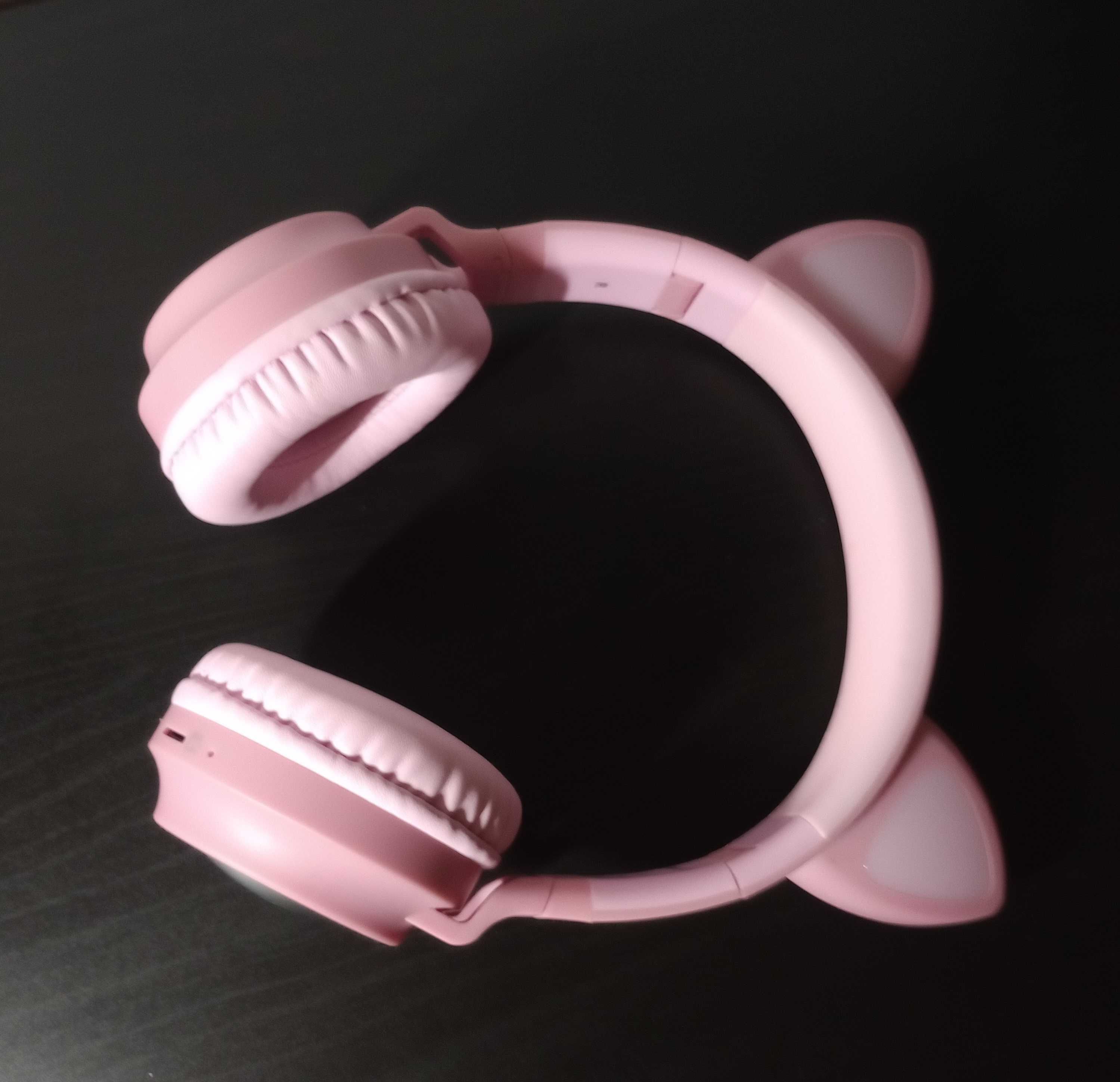Дітячі Навушники Bluetooth Hoco Cat Ear W27 Рожеві