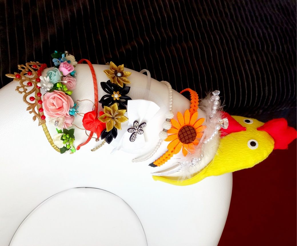 Набір обруч корона діадема прикраса на голову вінок квіти курча
