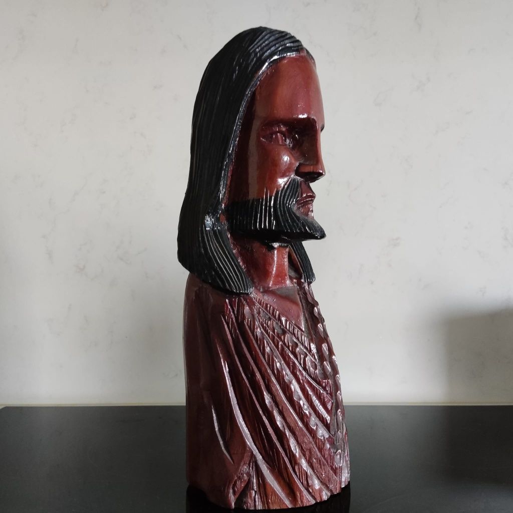 Busto antigo em madeira, Jesus/Cristo - Africana