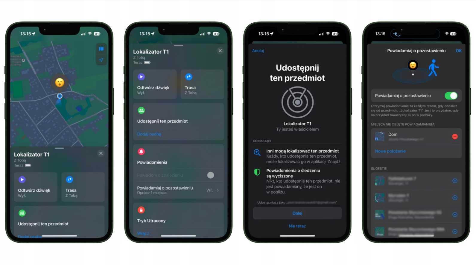 Lokalizator rzeczy i osób mini brelok bluetooth na iPhone