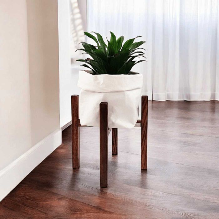 Kwietnik na nóżkach drewniany Stojak pod kwiaty dąb brąz 25/h30