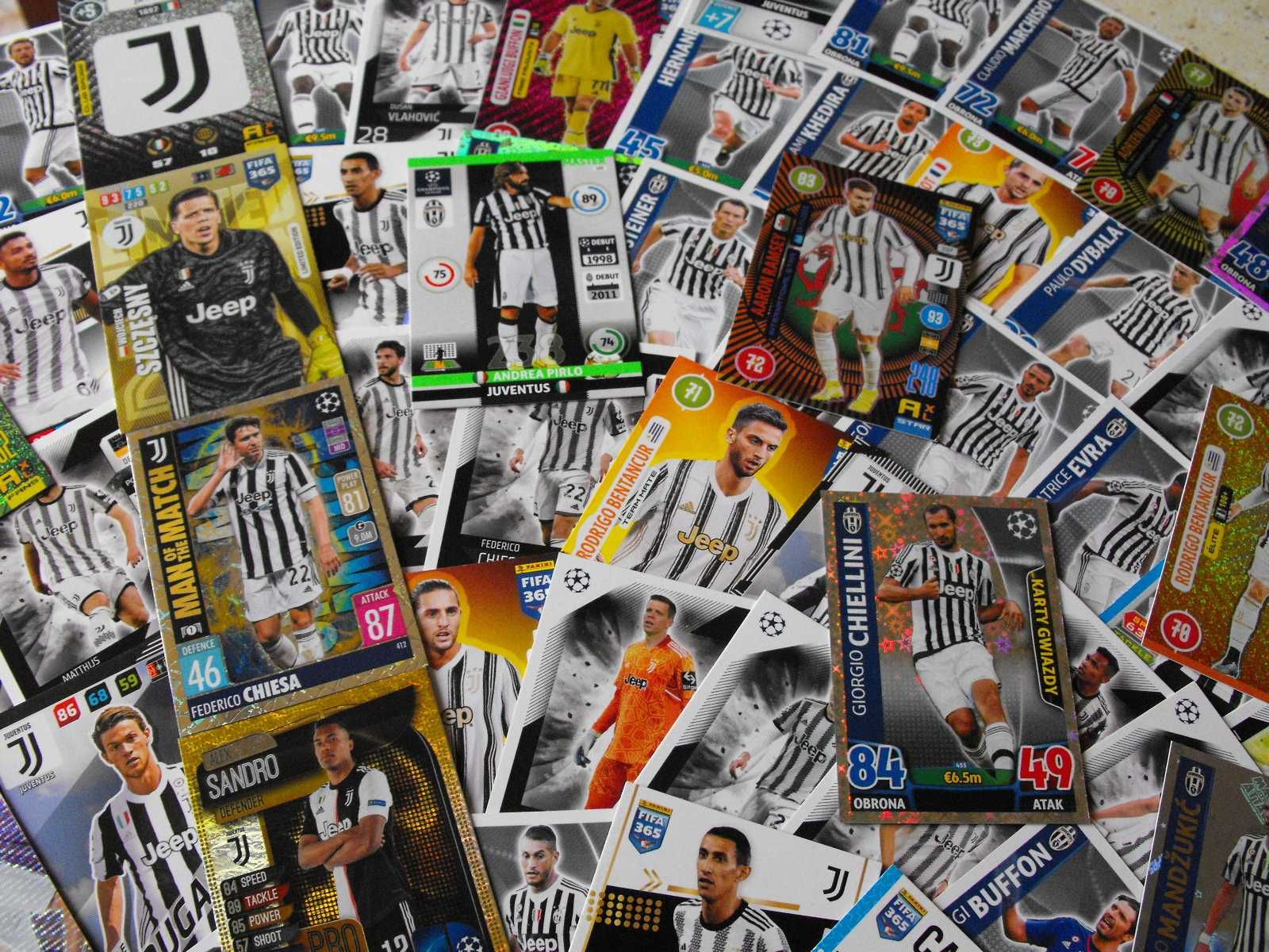 Karty piłkarskie JUVENTUS, PANINI i inne.