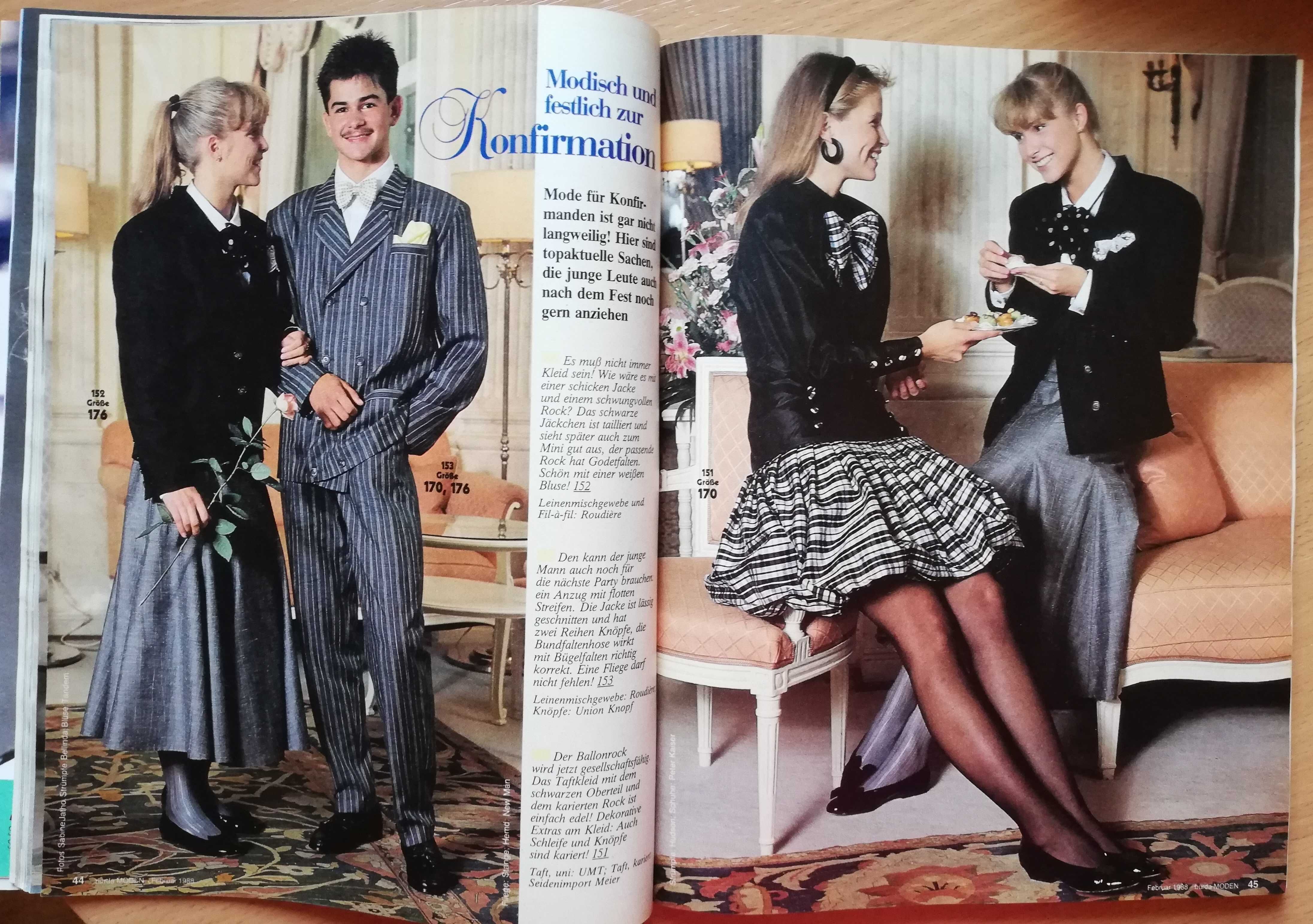 Burda vintage luty 1988 szycie wykroje moda wiosenna ok. 100 wykrojów