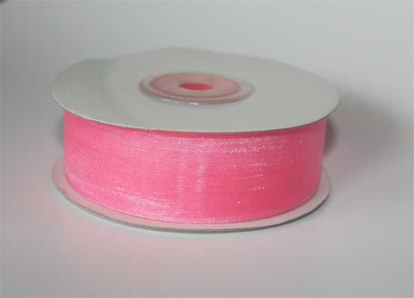 3x Różowa tasiemka, wstążka organza, szyfonowa 25mm 27MB ślub, wesele