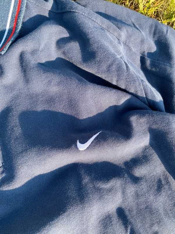 Koszulka Polo Nike vintage Y2k swoosh haft logo navy granatowy L