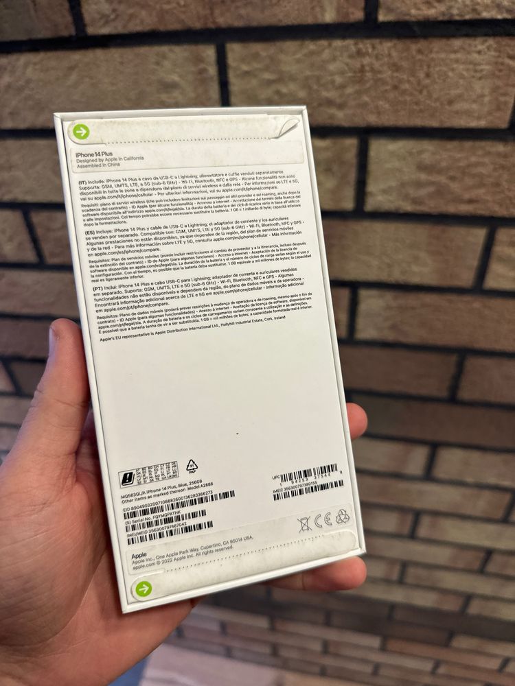 Новий Iphone 14 Plus, 256Gb, Blue