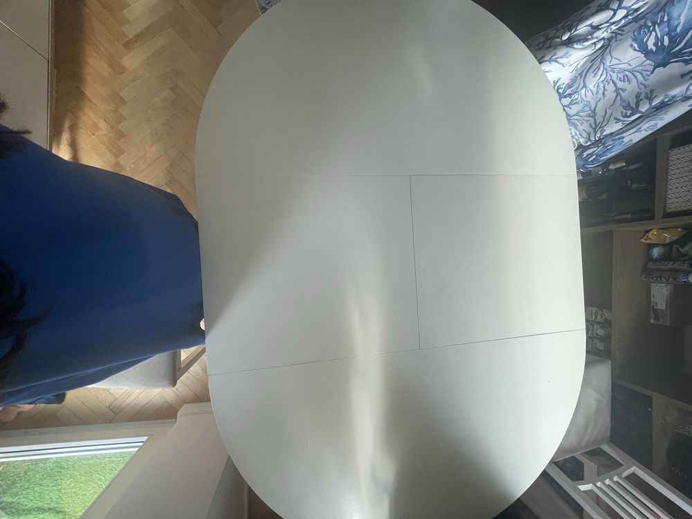 Biały stół ikea okrągły z 6krzeslami