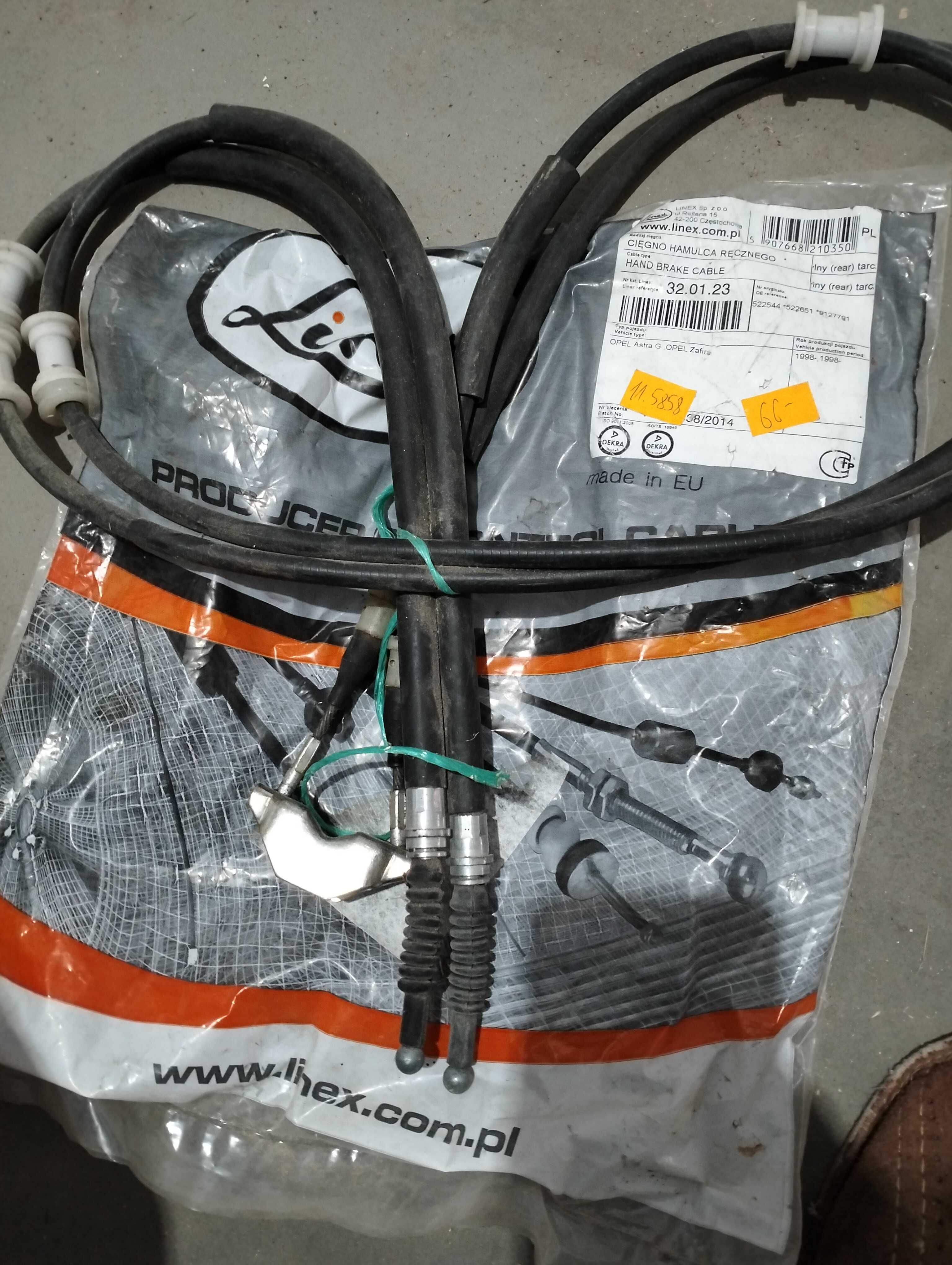 Cięgno hamulca ręcznego linka opel Astra G, Zafira 1998-