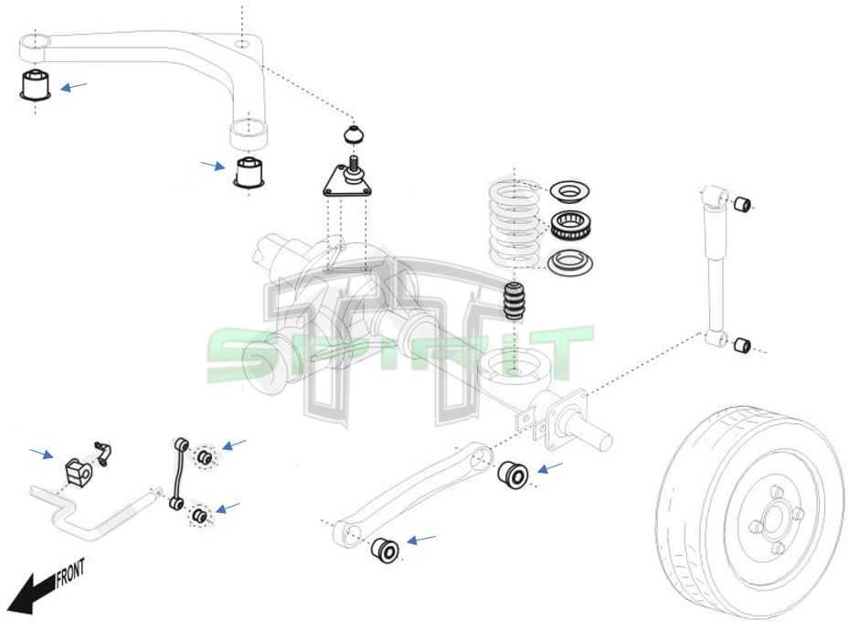 Kit de casquilhos em poliuretano JEEP GRAND CHEROKEE WG / WJ