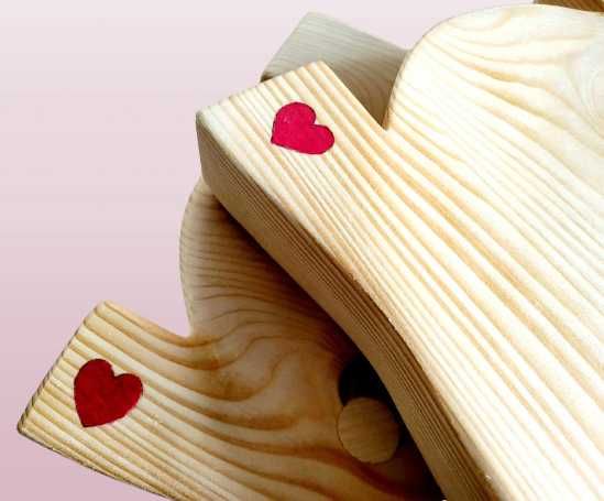 TACA z drewna KORYTO z serduszkiem na Walentynki od Lokalnego Stolarza