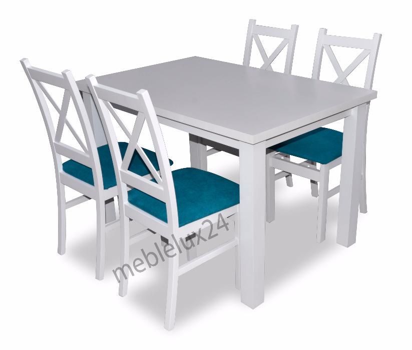 Super stół + 4 krzesła Biały Zestaw Krzyżak Musisz go mieć HIT!