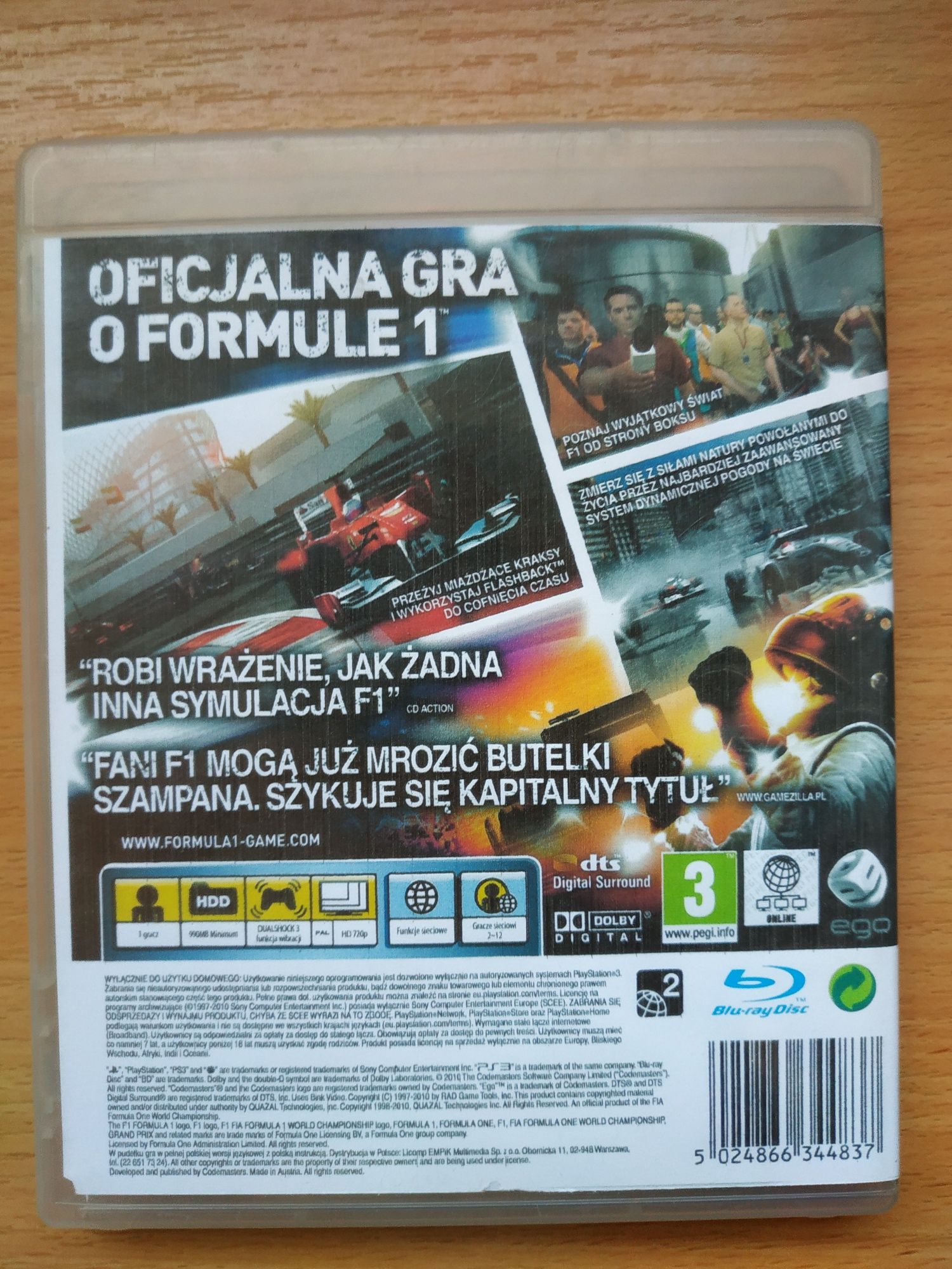 F1 formuła 1 2010 ps3, pl, stan bardzo dobry, wysyłka olx