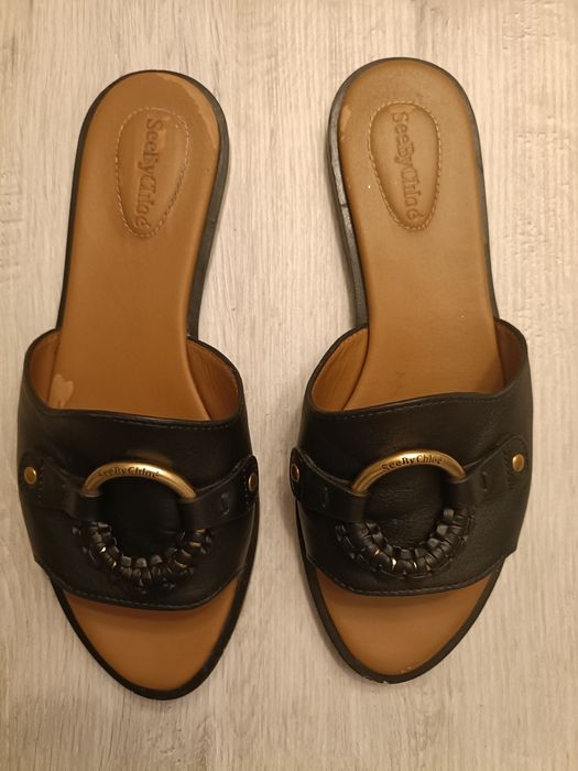 Klapki skórzane See By Chloé