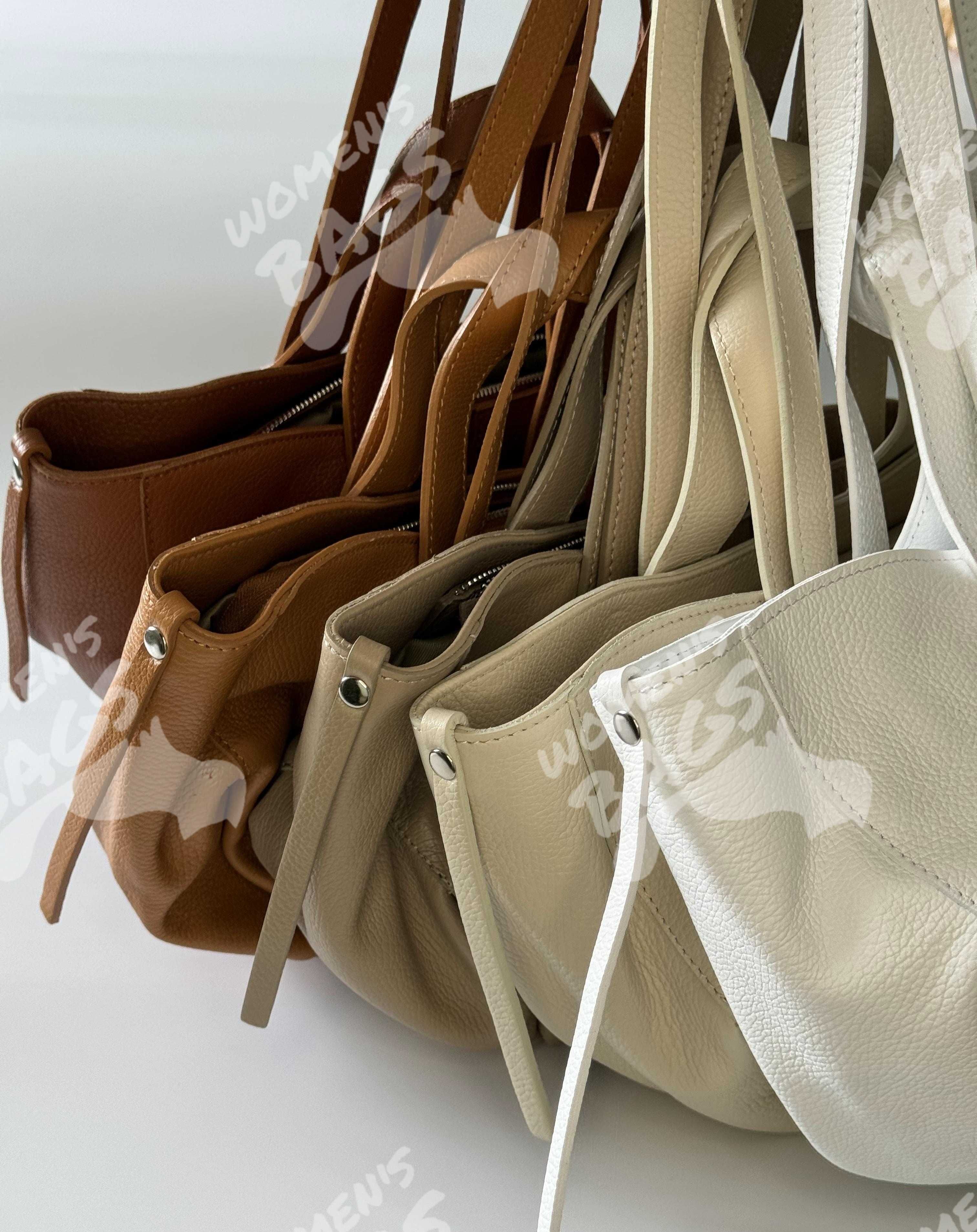Модна італійська жіноча сумка-шопер у натуральній шкірі флотар
