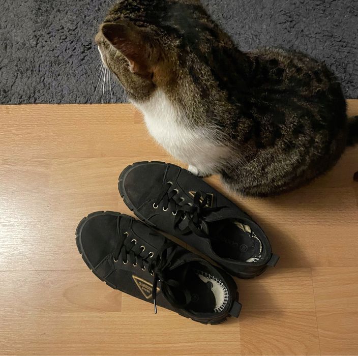 Creepers trampki na koturnie czarne 40