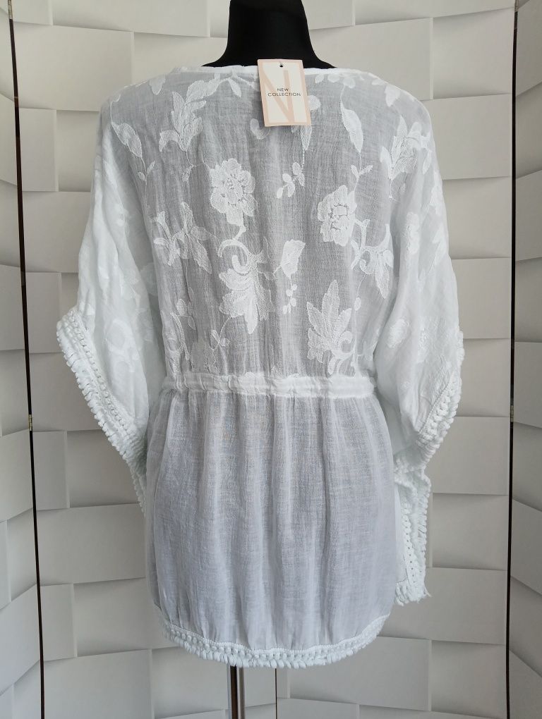 Bluzka boho biała