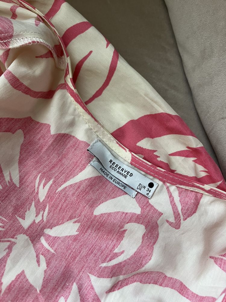 Sukienka maxi midi Reserved lato dekolt wzory