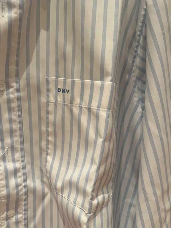 Camisa homem branca com riscas Rosa e Teixeira